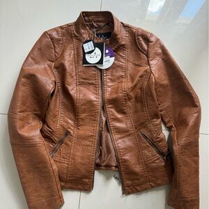 Cognac leather jacket